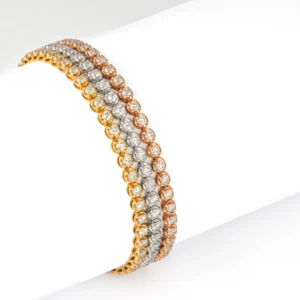 14K tri-color tennis bracelet