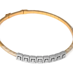 18K Yellow Gold Flexible Statement Choker Necklace
