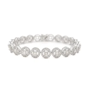 Crown Halo Diamond Bracelet
