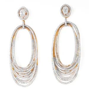 14K rose gold head stunner oval danglers