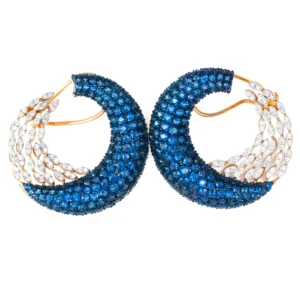 14K rose gold peacock inspired studs